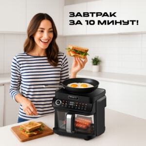 Быстрый завтрак за 10 минут в аэрогриле RED ColorCook